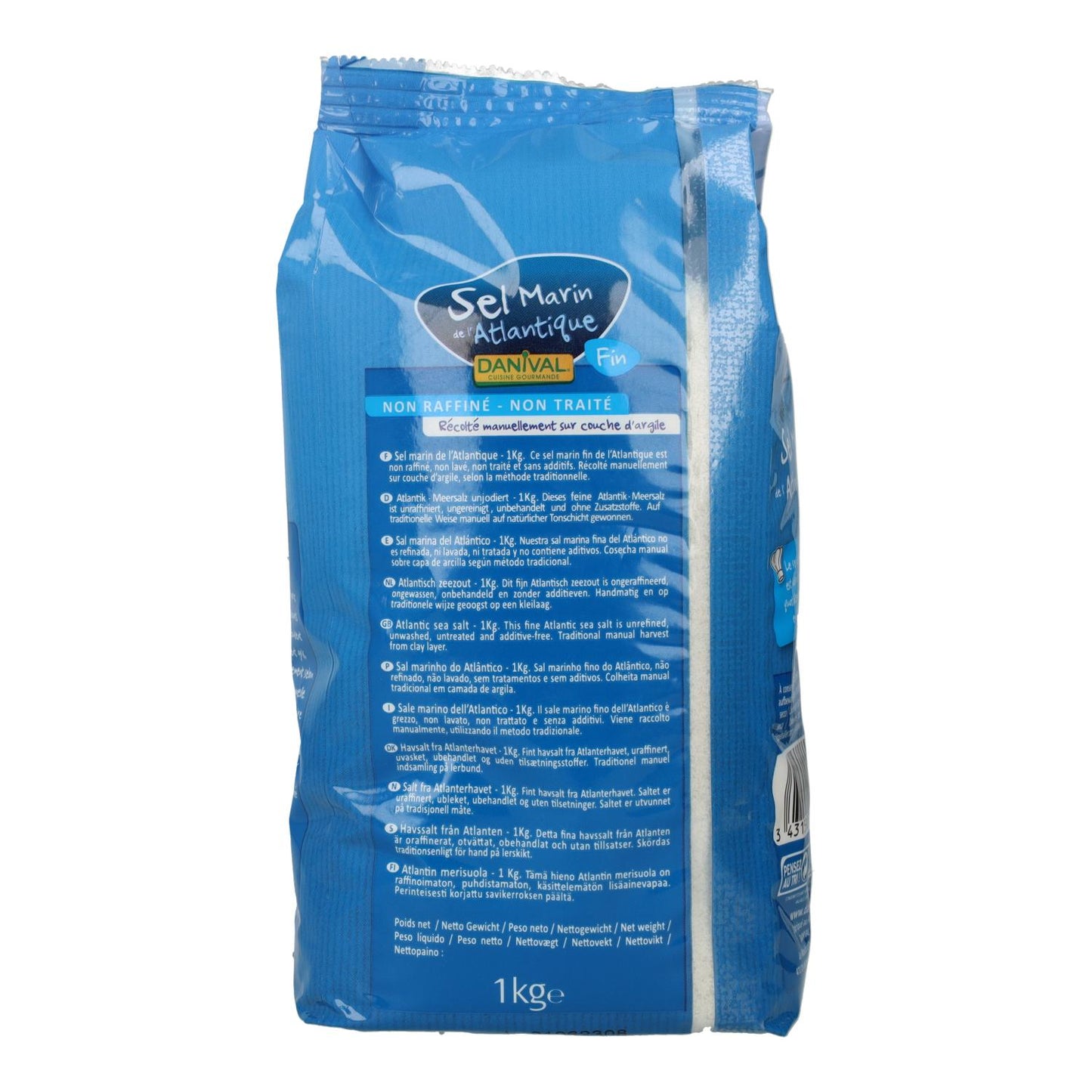 Sal Marina Fina grisácea del Atlántico sin refinar Danival, 1 kg
