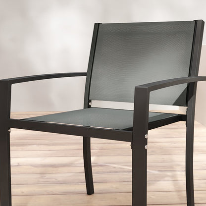 Conjunto De Bistró Outsunny Acero, Textilene Gris Claro 58x58x75 Cm_3
