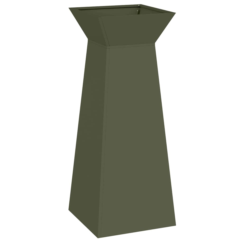 Maceta Pilar Verde Oliva 40 X 40 X 100 Cm_0