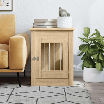 Jaula Para Perros Madera De Ingeniería Roble Sonoma 55x80x68 Cm_2