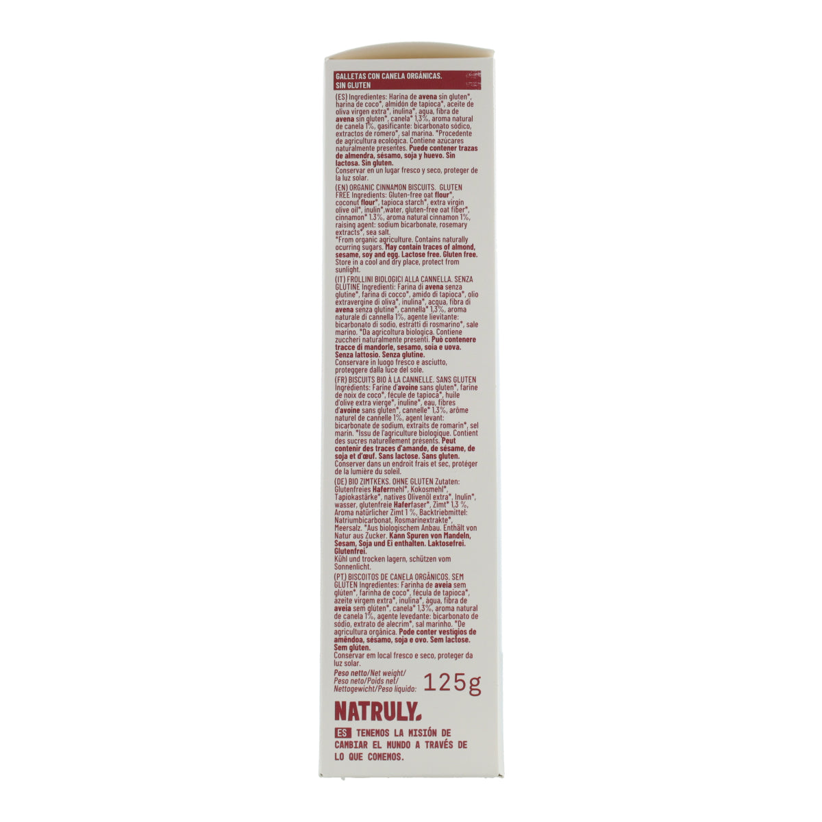 Galletas cookies BIO sabor canela Natruly 125 g
