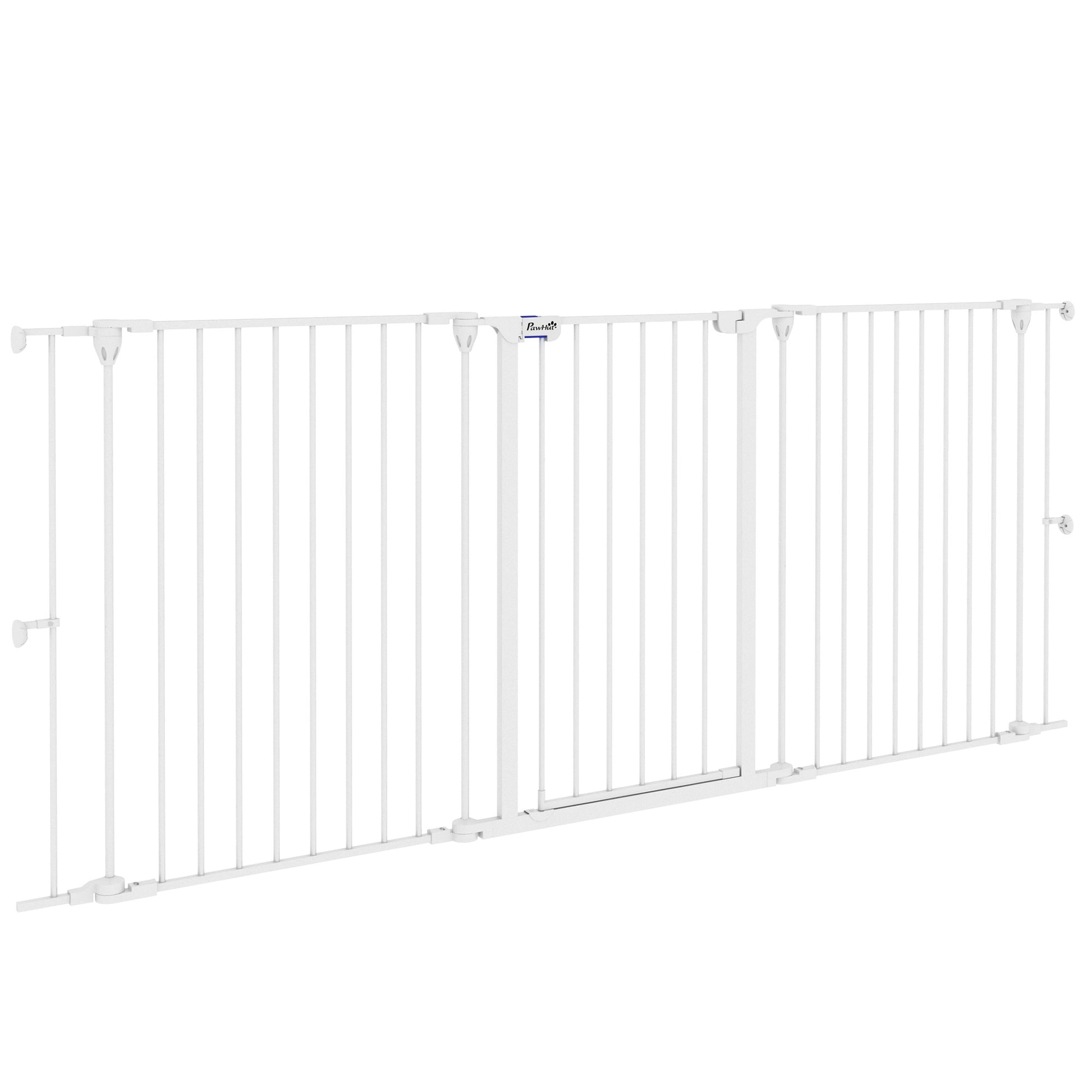 Pawhut Barrera Para Perros Plegable De Acero Con 3 Paneles 206x90cm Blanco_0