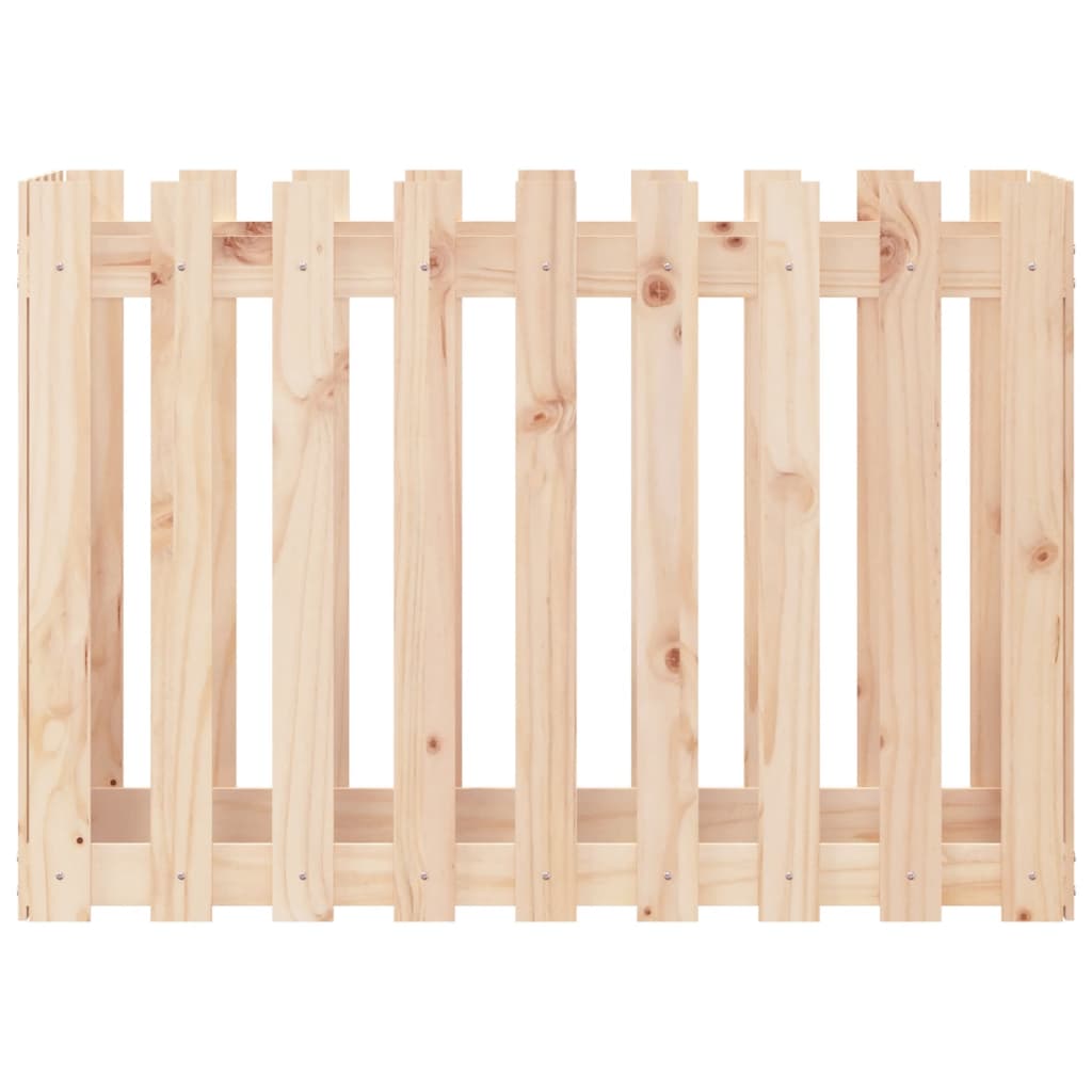 Arriate Elevado Jardín Con Valla Madera Maciza Pino 100x50x70cm_4