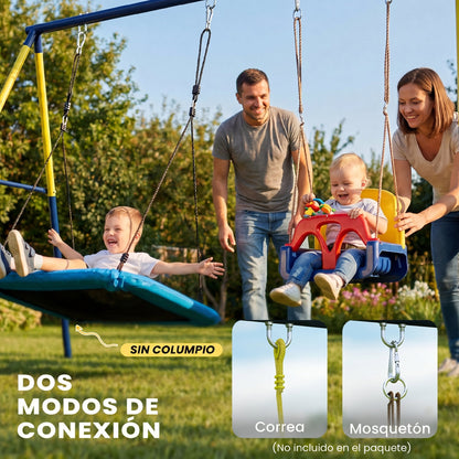 Aiyaplay Estructura De Columpio Infantil Metálica Para 2 Columpios 150 Kg Azul_5