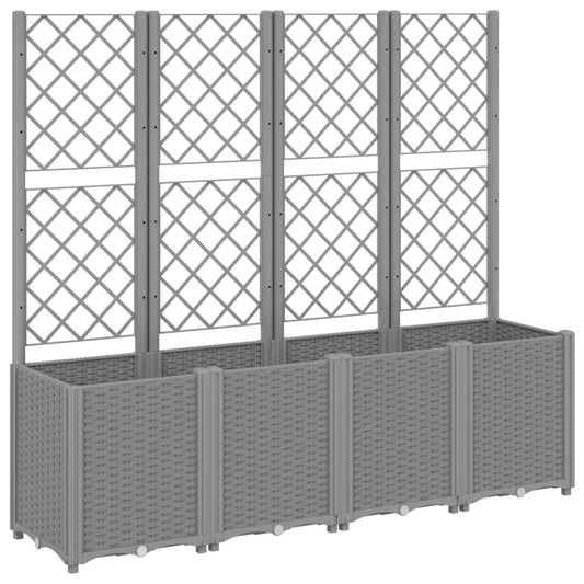 Jardinera Con Enrejado Pp Gris Claro 160x40x140 Cm_0