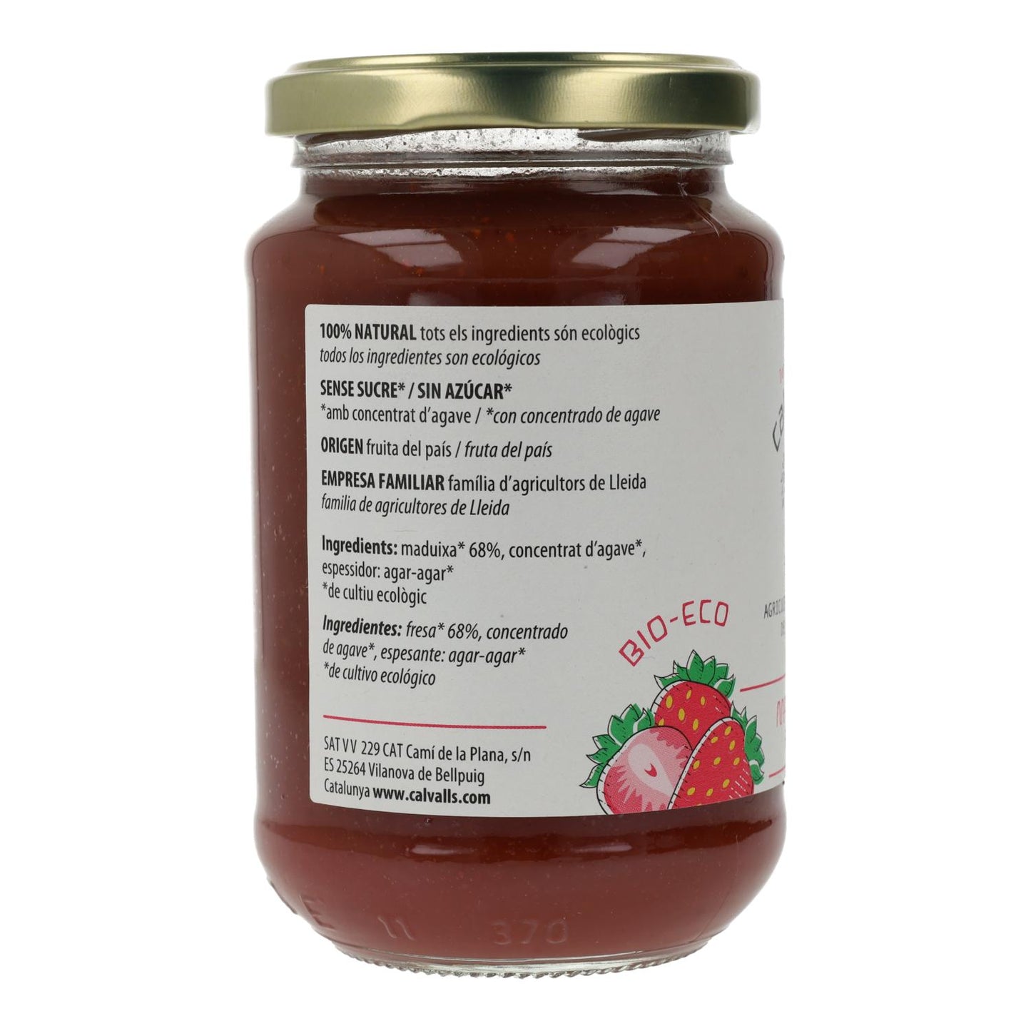 Mermelada fresa ECO Cal Valls, 375 g