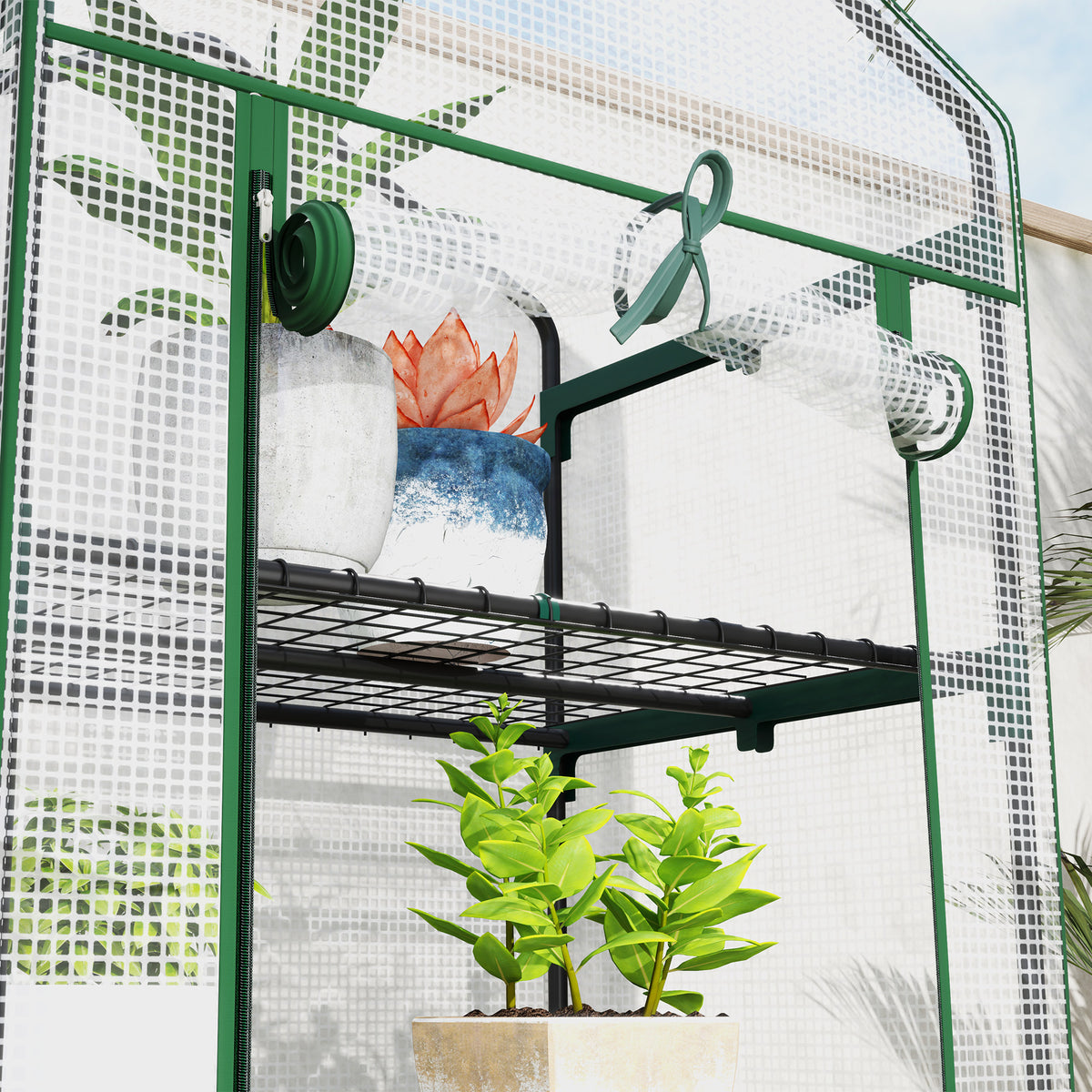 Outsunny Invernadero Pequeño Con Estantes De 5 Niveles 69x49x193 Cm Transparente_3