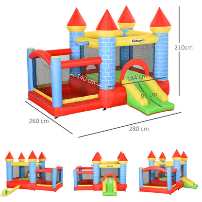 Outsunny Castillo Hinchable Infantil 280x260x210 Cm Con Inflador_2