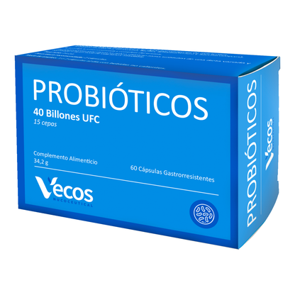 Probióticos Liofilizados Vecos 60 Cápsulas Flora Intestinal Y Confort Digestivo | 15 Cepas_0