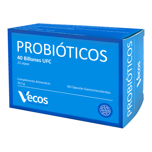 Probióticos Liofilizados Vecos 60 Cápsulas Flora Intestinal Y Confort Digestivo | 15 Cepas_0