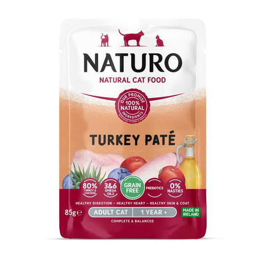 Naturo Gato Pate De Pavo 85g X 12 Sobres De Comida Humeda_0
