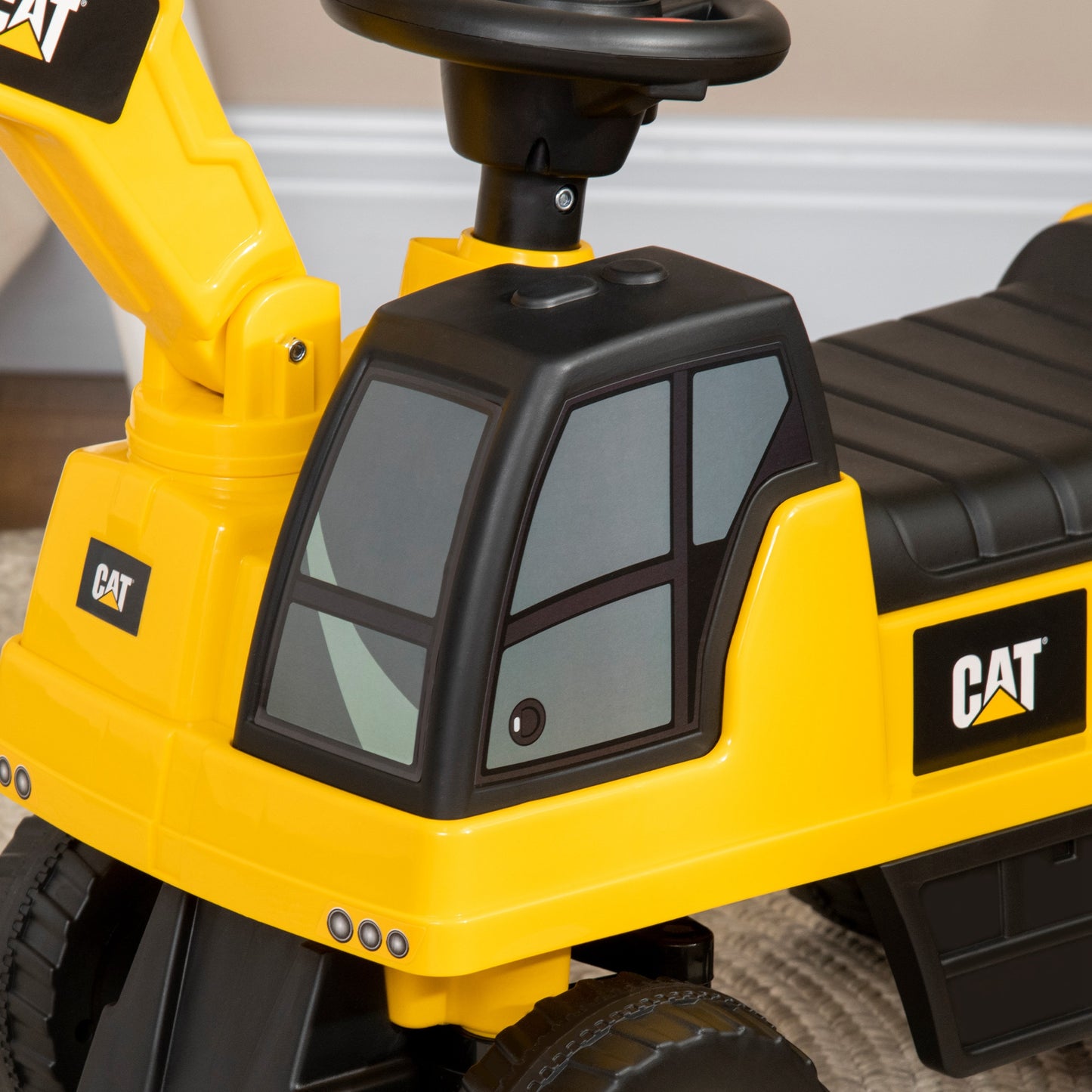 Homcom Excavadora Con Licencia Caterpillar Para Niños 85x27,5x47,5 Cm Amarillo_4