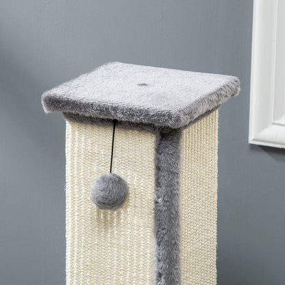 Pawhut Poste Rascador Para Gatos Altura 81 Cm Con Poste De Sisal Y Bola Colgante_4