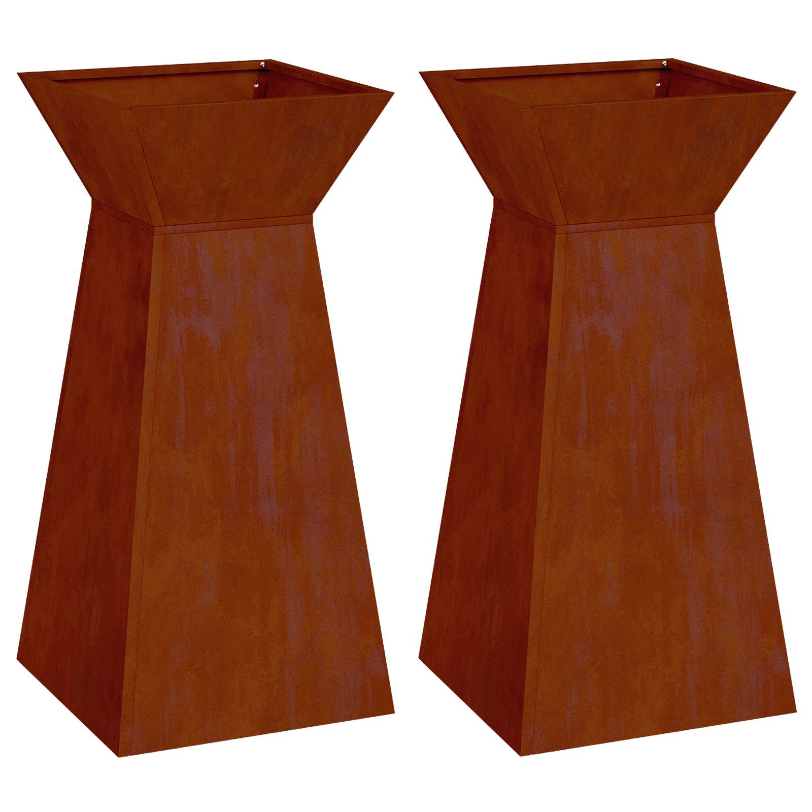 Maceta Pilar 2 Pcs Plateado 35 X 35 X 73 Cm_4