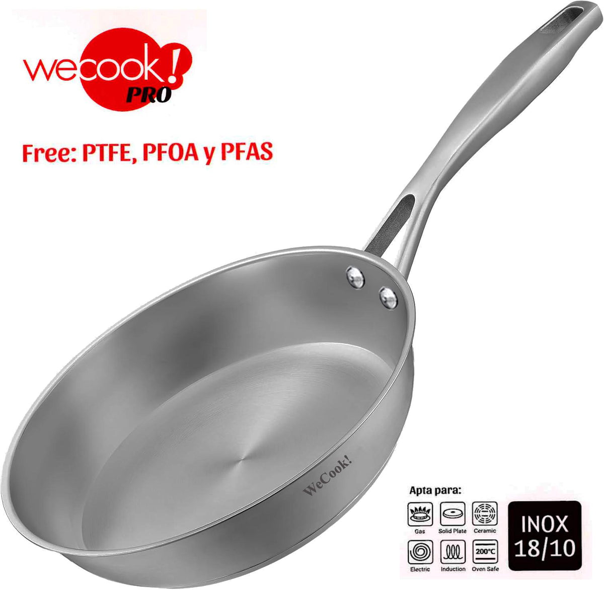 Wecook Sarten 20cm Pro Acero Inox 3.5 Mm Todo Fuego Ref. 64020_0