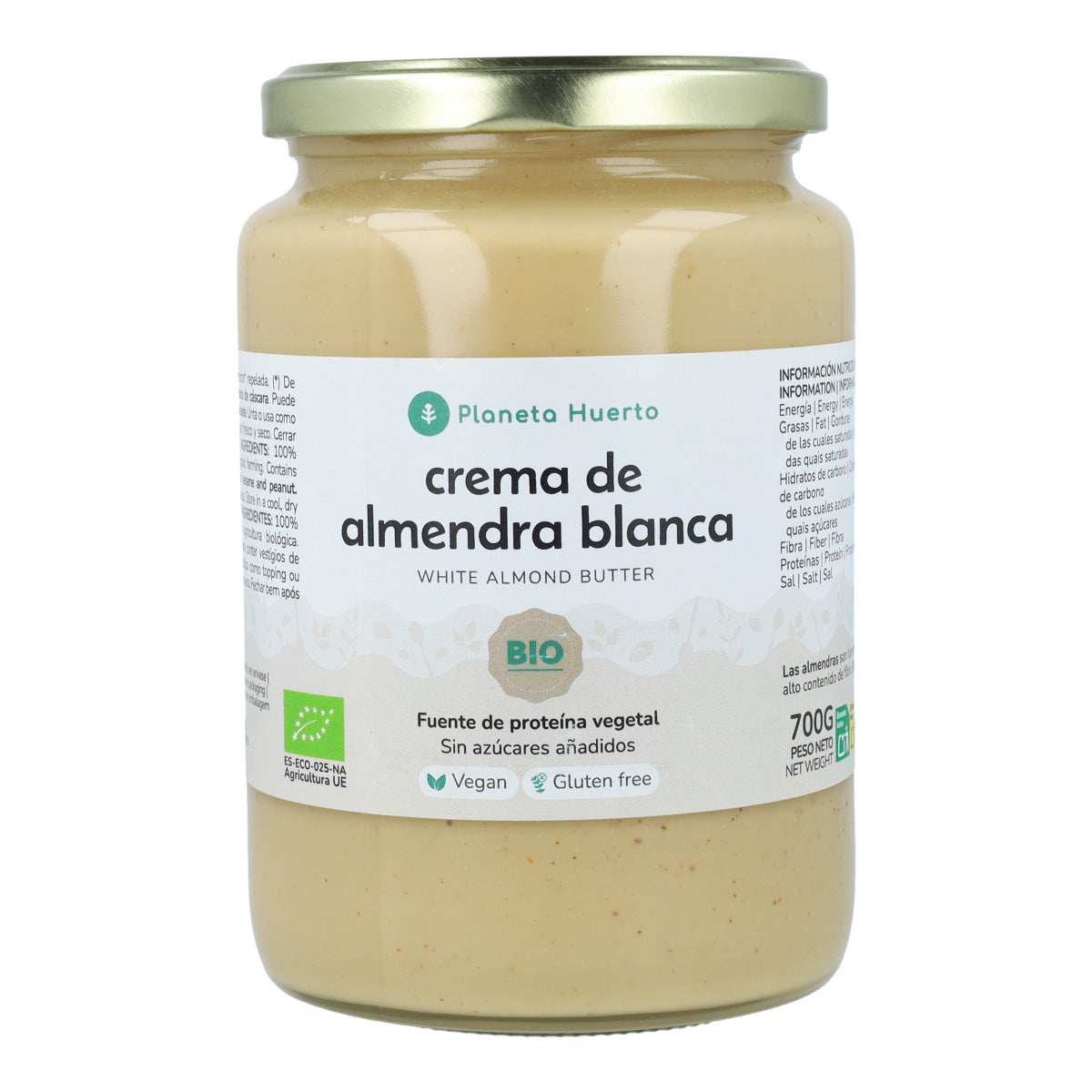 Crema de Almendras Blancas ECO Planeta Huerto 700 g
