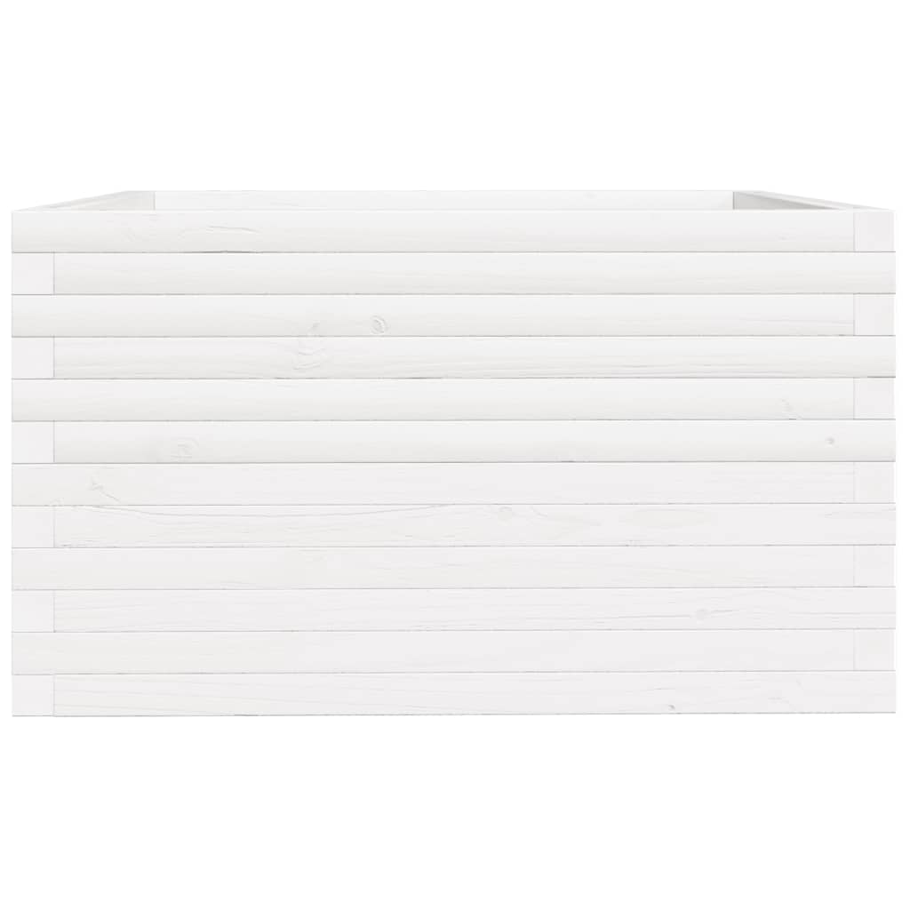 Jardinera Madera Maciza De Pino Blanco 80x80x49,5 Cm_5