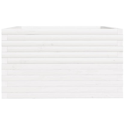 Jardinera Madera Maciza De Pino Blanco 80x80x49,5 Cm_5