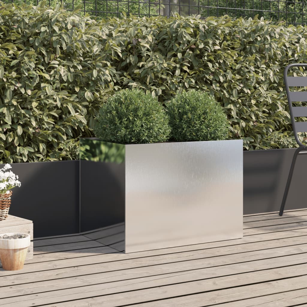 Jardinera De Acero Inoxidable Plateado 62x47x46 Cm_2