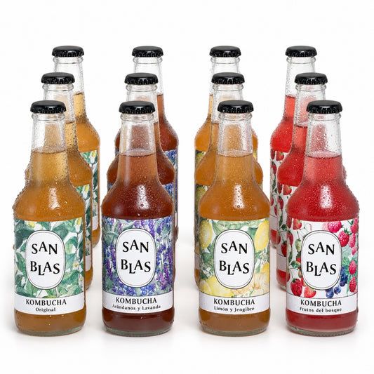 Kombucha Natural Ecológica | Pack 12 Botellas X 250 Ml | 4 Sabores Sin Pasteurizar | Bebida Probiótica Fermentada_0