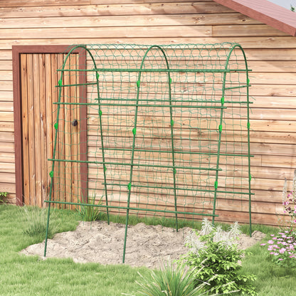 Outsunny Enrejado De Pepino 206 Cm Para Plantas Trepadoras Al Aire Libre Verde_1