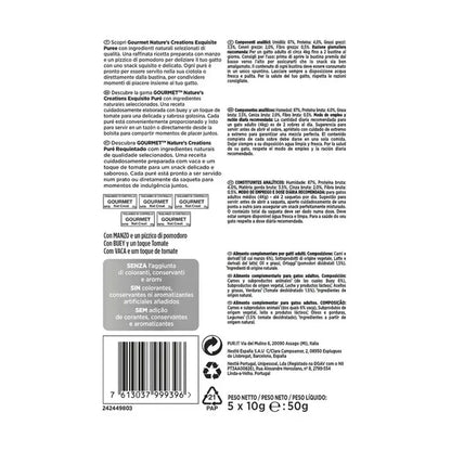 Pack 11 x GOURMET Nature's Creations Exquisito Puré Snack Liquido con Salmón y Zanahoria 5x10g
