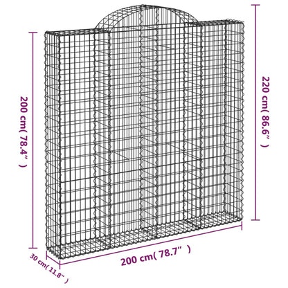 Cestas De Gaviones 6 Uds Forma De Arco Hierro 200x30x200/220 Cm_5
