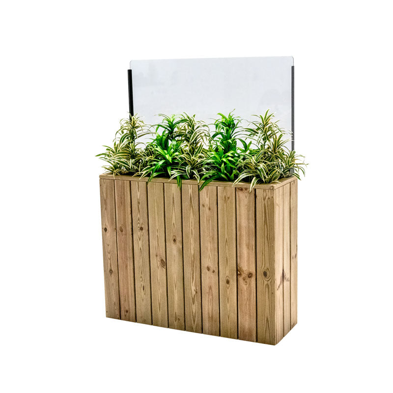 Jardinera Alta De Madera Autoportante Con Cortavientos 60 Cm 100 X 34,5 X 80 Cm Hortalia_0