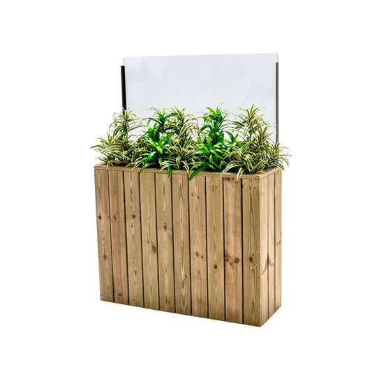 Jardinera Alta De Madera Autoportante Con Cortavientos 60 Cm 100 X 34,5 X 80 Cm Hortalia_0