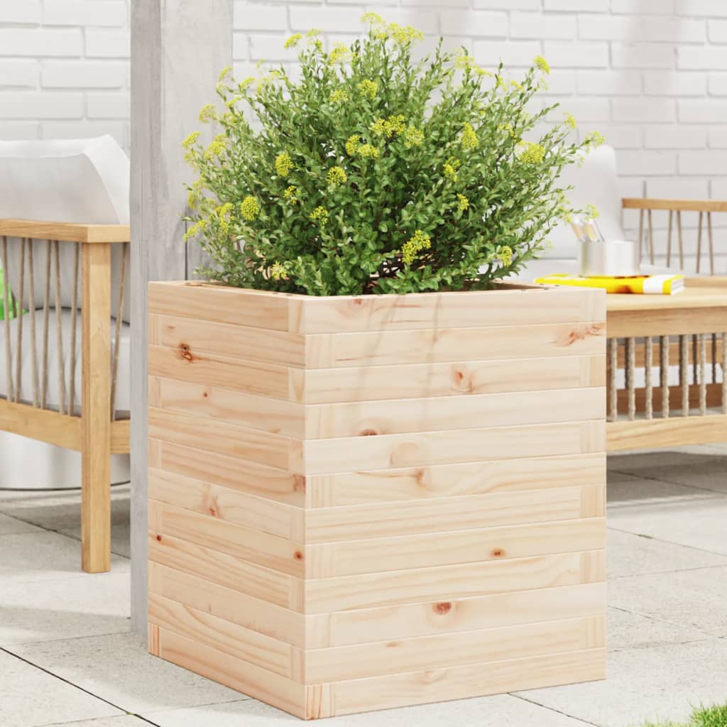 Jardinera De Madera Maciza De Pino 40x40x46 Cm_1