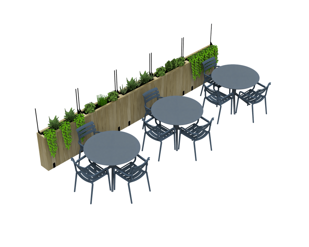 Jardinera Alta De Madera Autoportante Con Cortavientos 60 Cm 100 X 44,5 X 80 Cm Hortalia_2