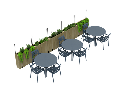 Jardinera Alta De Madera Autoportante Con Cortavientos 60 Cm 100 X 44,5 X 80 Cm Hortalia_2
