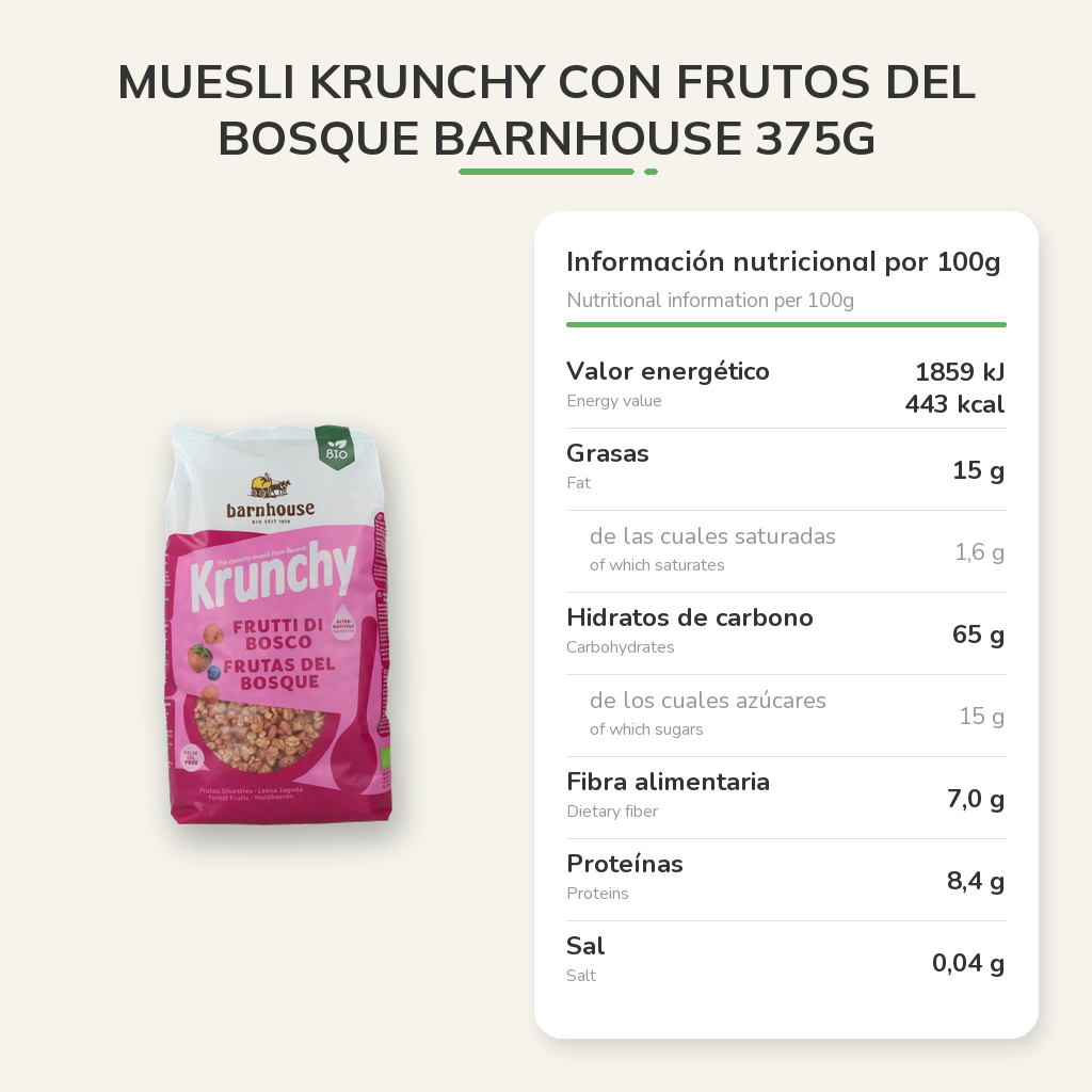 Información nutricional