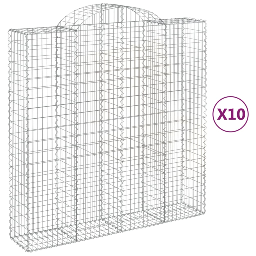 Cestas De Gaviones 10 Uds Forma De Arco Hierro 200x50x200/220cm_0