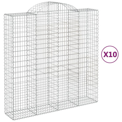 Cestas De Gaviones 10 Uds Forma De Arco Hierro 200x50x200/220cm_0