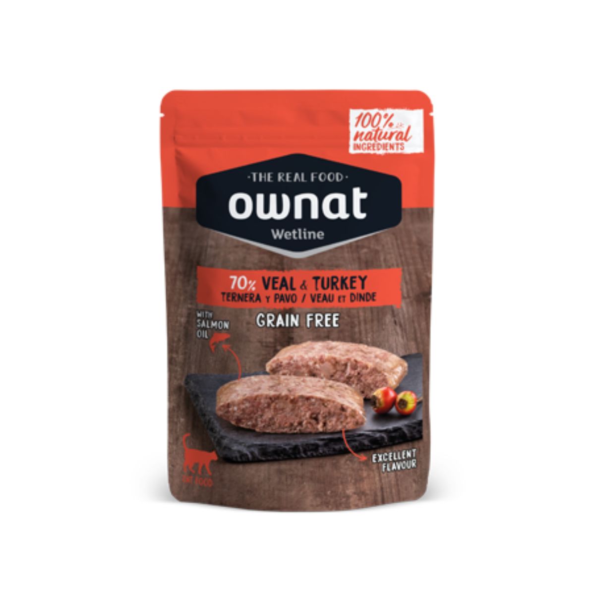 Ownat Wetline Ternera y Pavo Grain Free gatos 85 g