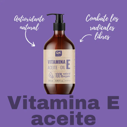 Qknatur - Vitamina E Aceite 250 Ml - Natural - Antioxidante Y Antiedad Para Cara, Piel, Cabello Y Uñas_3