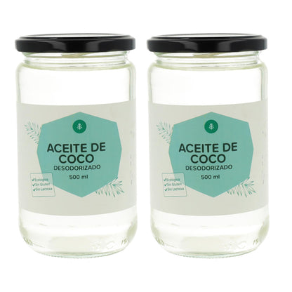Pack 2x Aceite de coco desodorizado ECO Planeta Huerto 500 ml