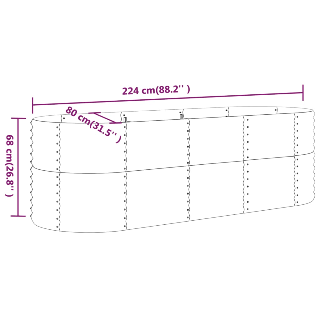 Jardinera De Acero Galvanizado Plateado 224x80x68 Cm_5