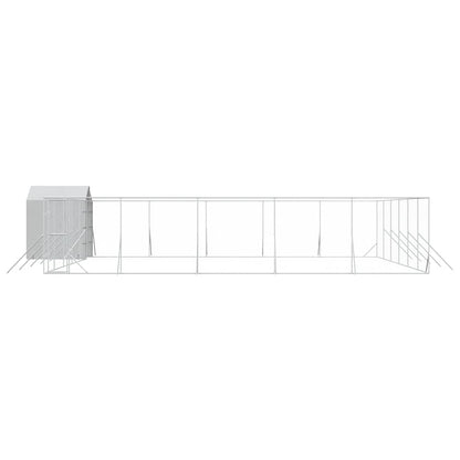 Perrera Exterior Con Toldo Acero Galvanizado Plata 12x12x2,5 M_3