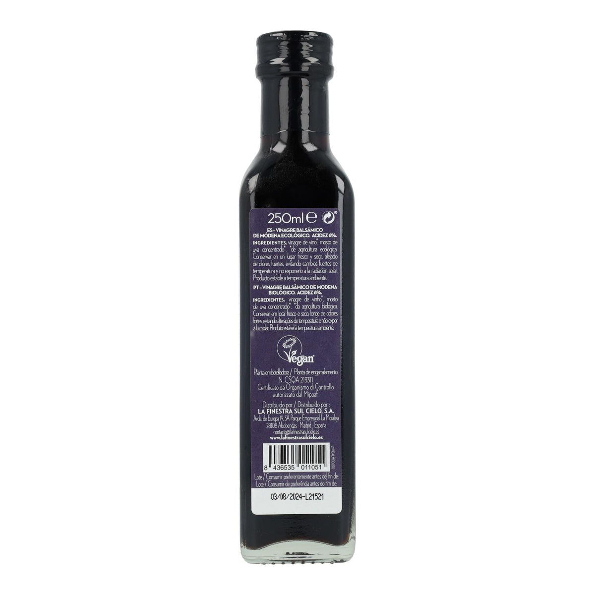 Vinagre Balsámico de Módena La Finestra Sul Cielo 250 ml
