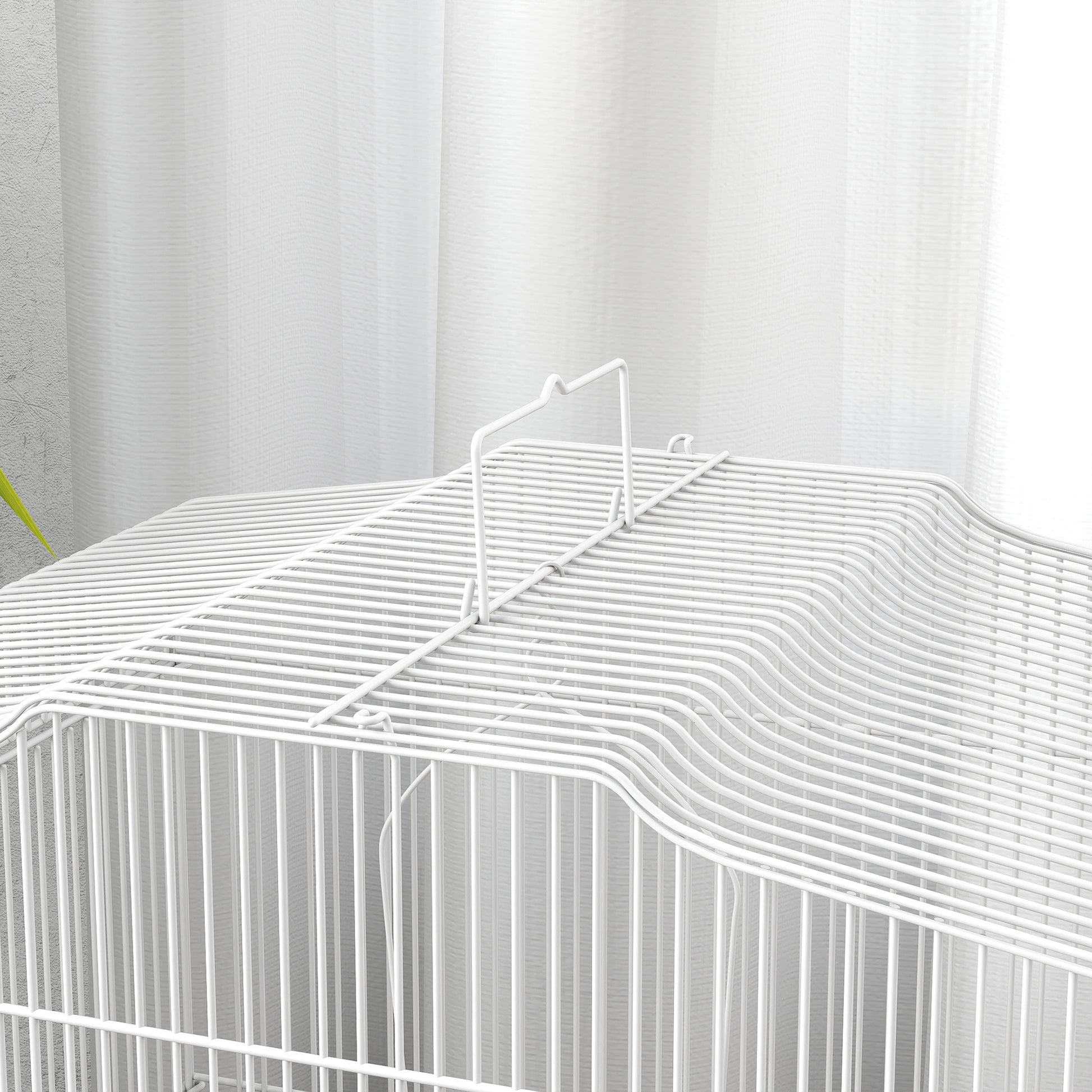 Pawhut Jaula Para Pájaros Con Puertas Comederos Y Bandeja 46,5x36x59 Cm Verde_3
