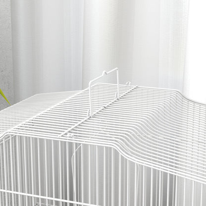 Pawhut Jaula Para Pájaros Con Puertas Comederos Y Bandeja 46,5x36x59 Cm Azul_3