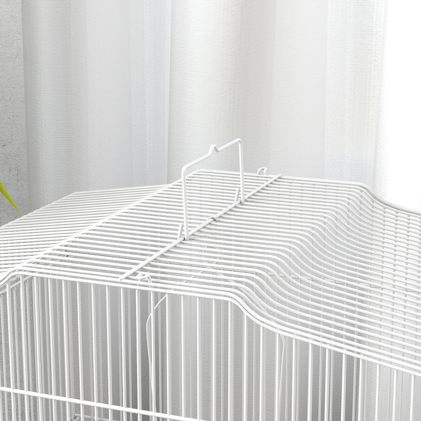 Pawhut Jaula Para Pájaros Con Puertas Comederos Y Bandeja 46,5x36x59 Cm Verde_4