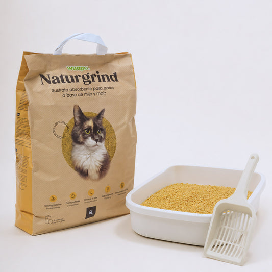 Sustrato Absorbente Wuapu Naturgrind Biodegradable Y Compostable Para Gato 1 U 6l_0