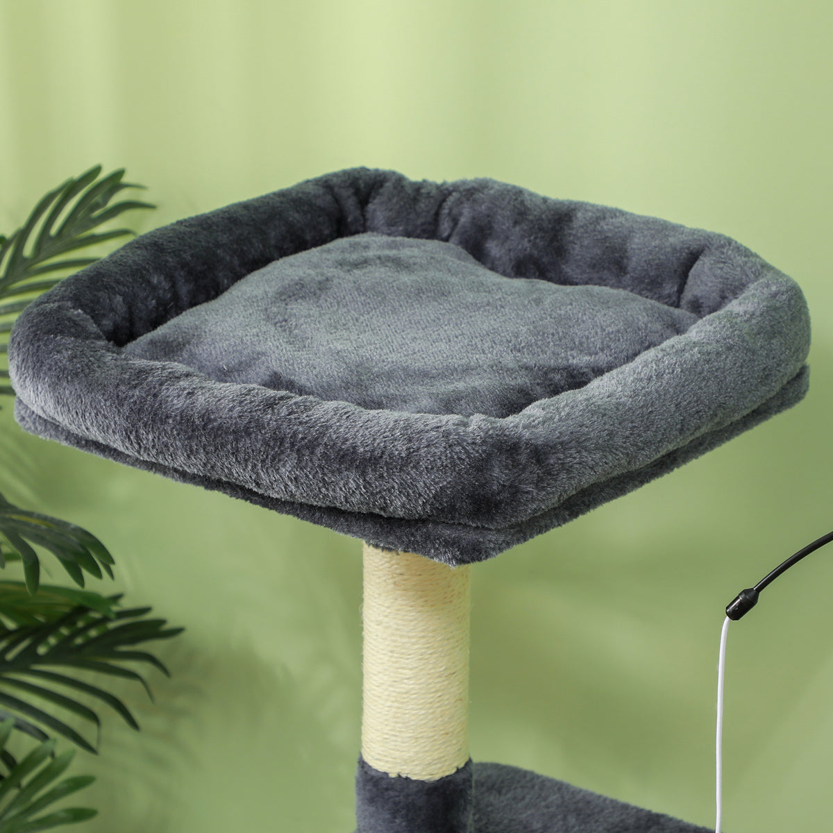 Pawhut Árbol Rascador Para Gatos 134 Cm Con Nidos Plataformas Gris Oscuro_4