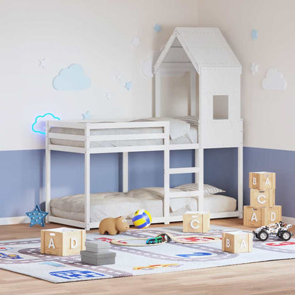 Techo De Cama Infantil Madera Maciza Pino Blanco 60x99x139,5 Cm_1