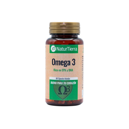 Omega 3, 80 cápsulas blandas. NaturTierra