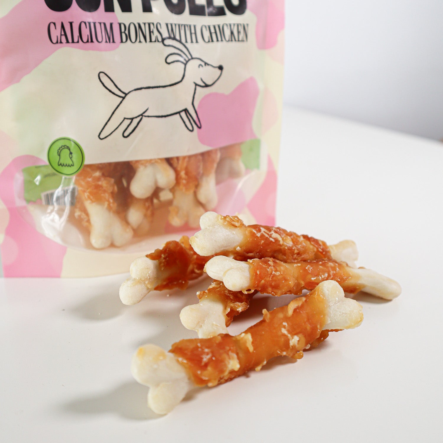 Snack Natural Para Perro Huesitos De Calcio Con Pollo Wuapu 500gr_1