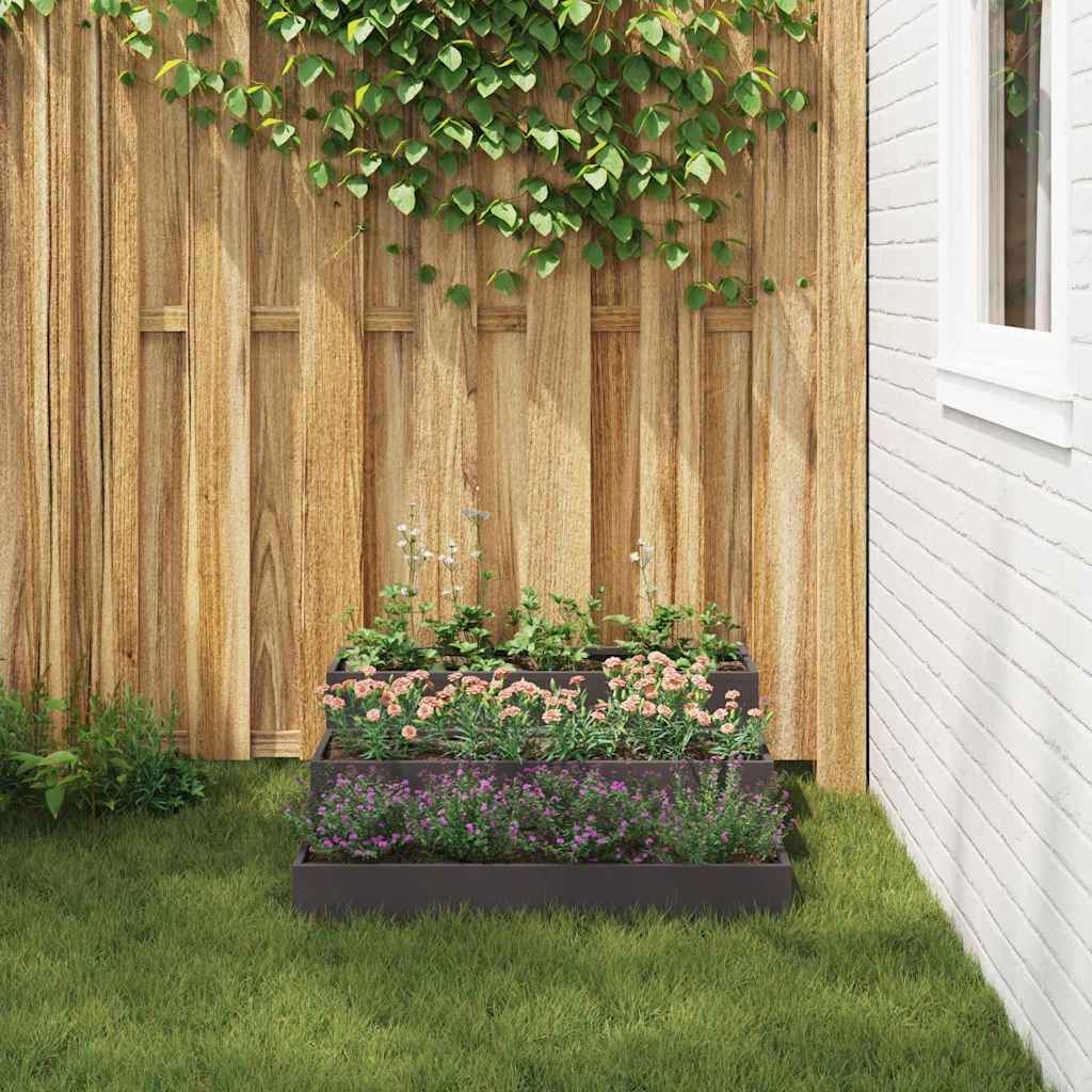 Macetero De Jardín Negro 90 X 90 X 35 Cm Acero Laminado En Frío_3